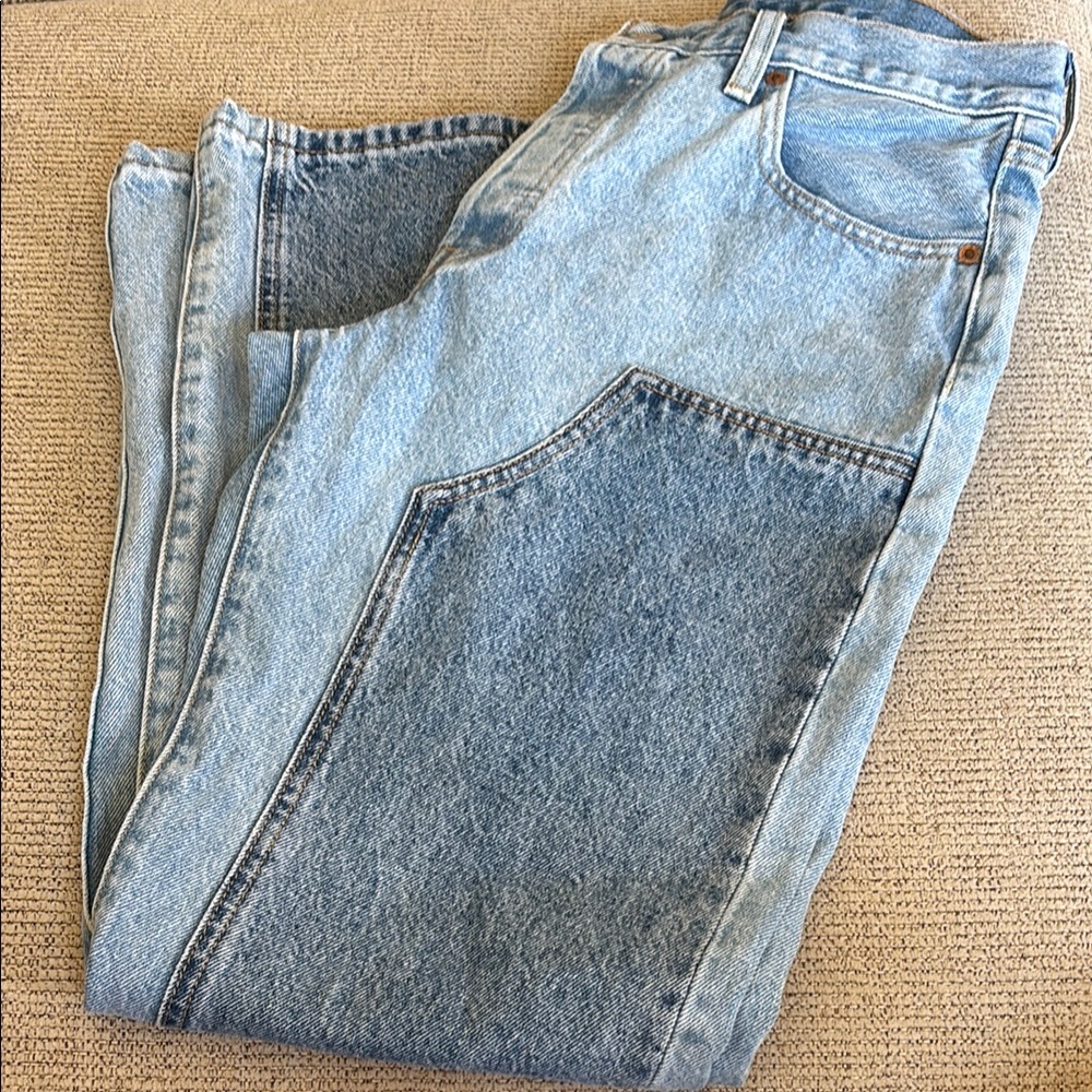 Levi's Blue Flare Patchwork Jeans